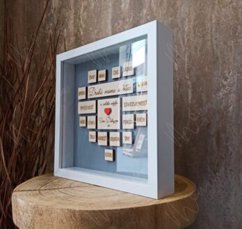 Poďakovanie rodičom v rámiku – 3D obraz s venovaním „Drahá mama a otec“ a slovami vďaky