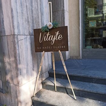 Uvítacia tabuľa "Vitajte na našej svadbe"