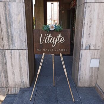 Uvítacia tabuľa "Vitajte na našej svadbe"