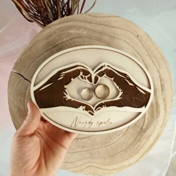 SET Svadobný krížik (25 cm) a tanierik na prstene - Image 3