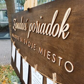 PRENÁJOM - Drevený zasadací poriadok na svadbu - Image 2
