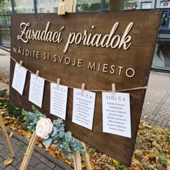 PRENÁJOM - Drevený zasadací poriadok na svadbu - Image 6