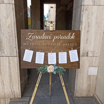 PRENÁJOM - Drevený zasadací poriadok na svadbu - Image 7