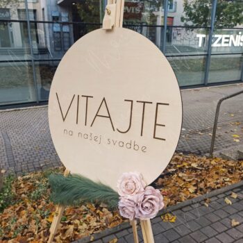 Drevená uvítacia tabuľa "Vitajte na našej svadbe" - Image 2
