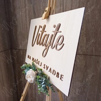 Uvítacia tabuľa II. "Vitajte na našej svadbe"