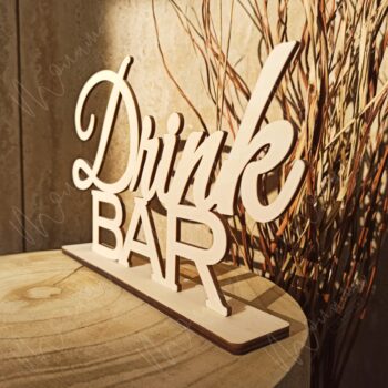 Drevený nápis Drink bar - Image 2