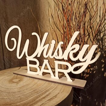 Drevený nápis Whisky bar