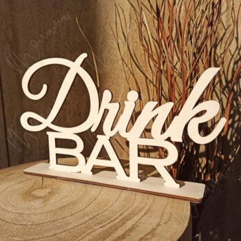 Drevený nápis Drink bar