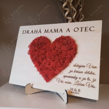 Machový obraz - poďakovanie rodičom "srdce" ANIELA - Image 2