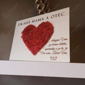 Machový obraz - poďakovanie rodičom "srdce" ANIELA - Image 7