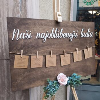 Drevený zasadací poriadok na svadbu "Naši najobľúbenejší" - Image 6