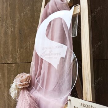 Akrylová svadobná kniha, číra / písmeno "ALARA" - Image 5