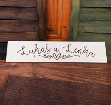 Svadobná ŠPZ s menami novomanželov – personalizovaná dekorácia na svadobné auto.