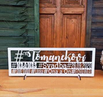 Svadobný nápis na stôl TORI