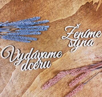 Drevený výrez Vydávame dcéru a Ženíme syna GABI