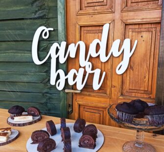 Drevený nápis Candy bar ROSA Drevený nápis Candy bar ROSA