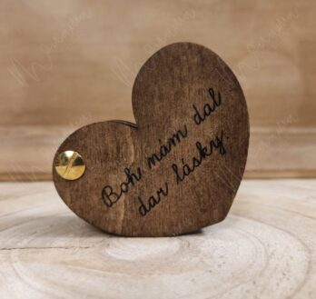 Drevená krabička na obrúčky s machom VANI