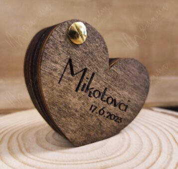 Drevená krabička na obrúčky s machom KAMILA